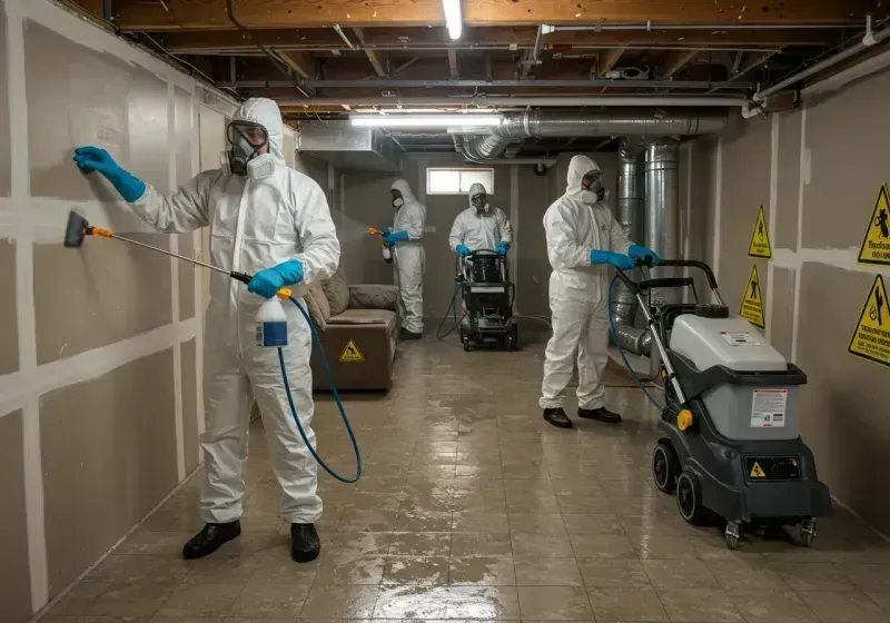 Basement Moisture Removal and Structural Drying process in Lincoln, RI